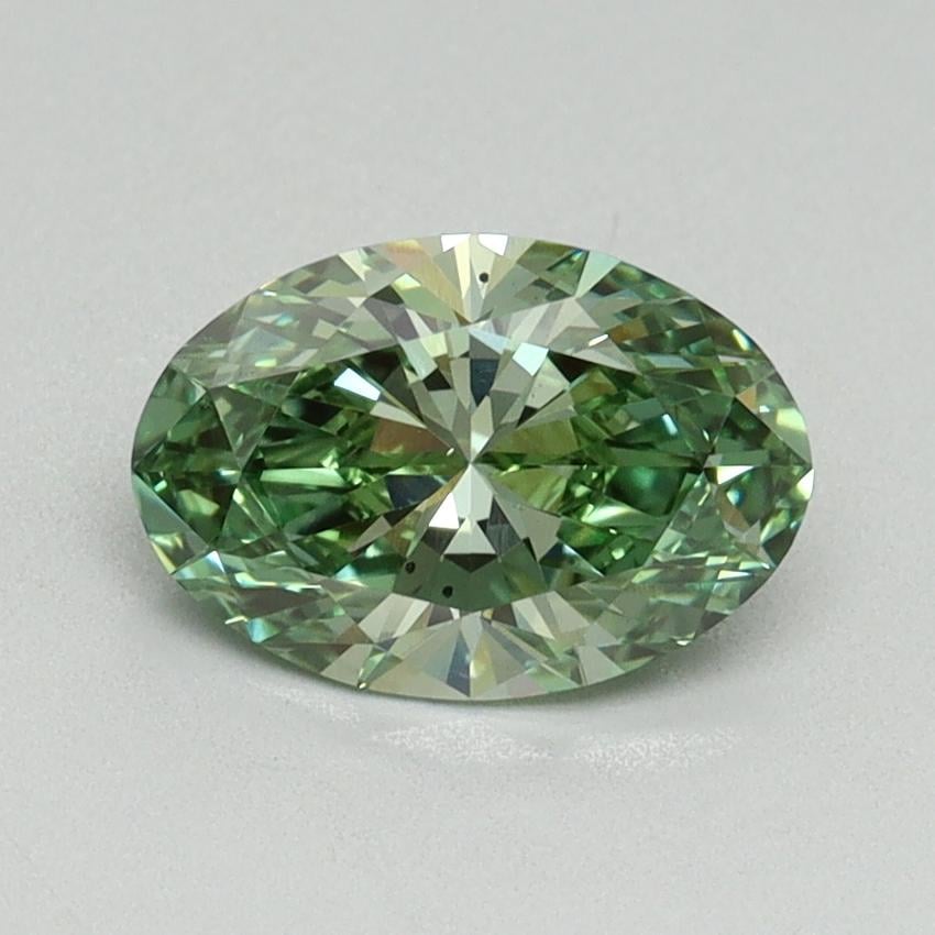1.09 Ct. Fancy Vivid Green Oval Lab Grown Diamond
