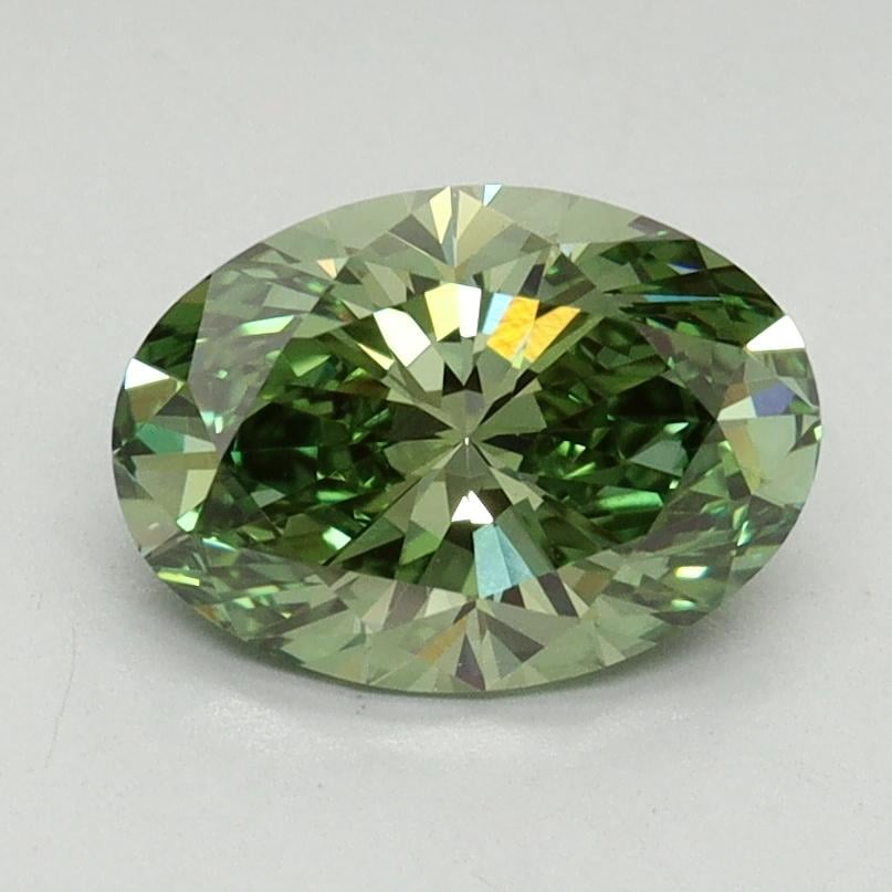 1.44 Ct. Fancy Vivid Green Oval Lab Grown Diamond