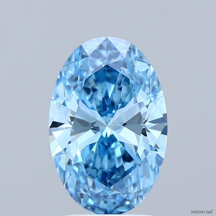 2.06 Ct. Fancy Vivid  Blue Oval Lab Grown Diamond