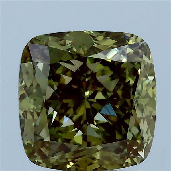 2.57 Ct. Fancy Intense Green Cushion Lab Grown Diamond
