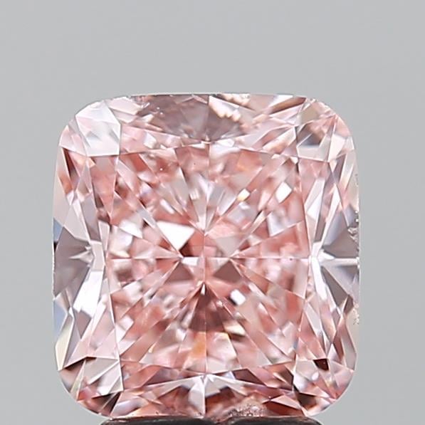 3.02 Ct. Fancy Intense Brownish Pink Cushion Lab Grown Diamond