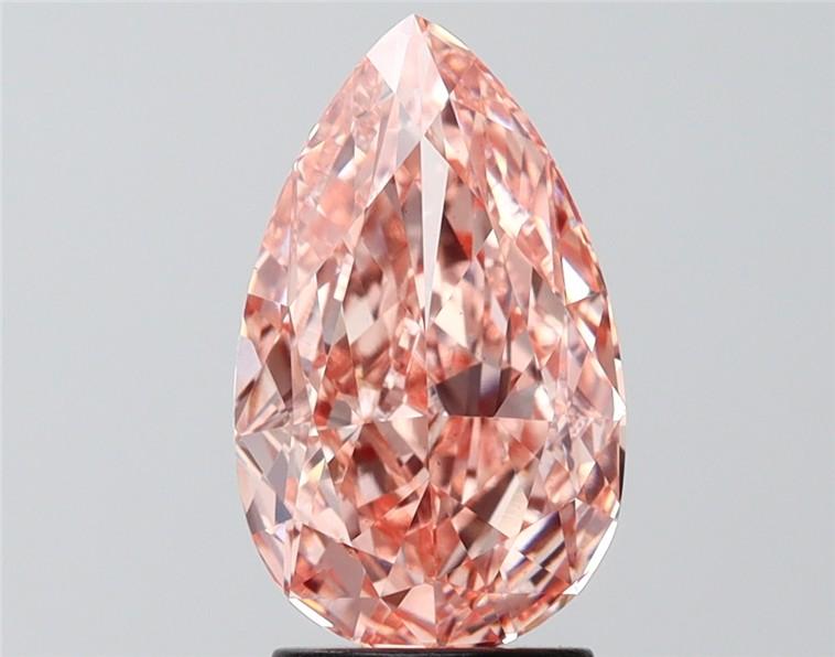 2.63 Ct. Fancy Intense Pink Pear Lab Grown Diamond