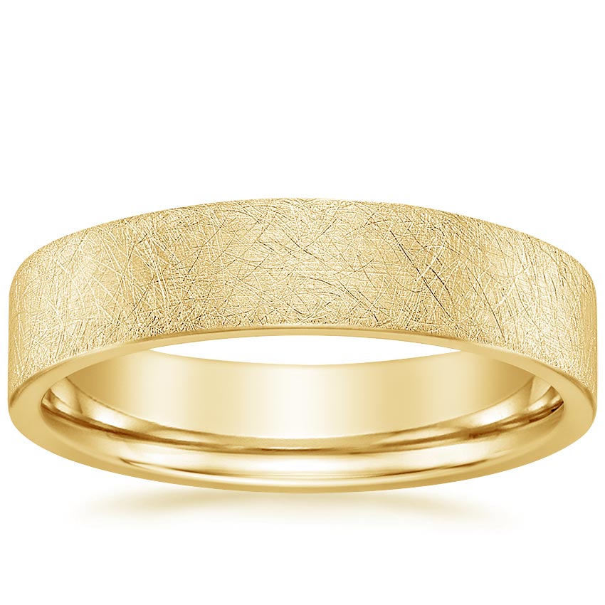 5mm Mojave Ice Finish Wedding Ring in 18K Yellow Gold