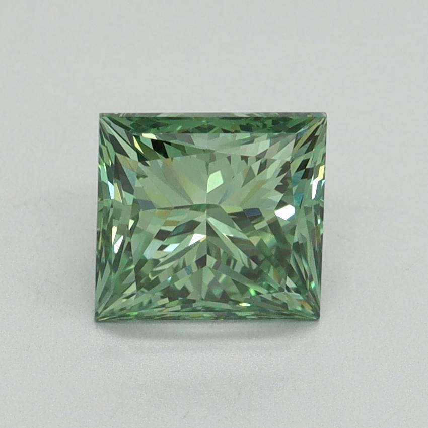 1.66 Ct. Fancy Vivid Green Princess Lab Grown Diamond