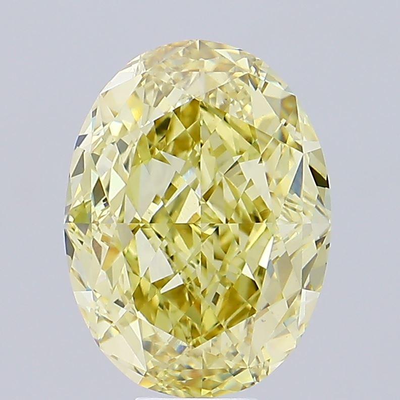 14.01 Ct. Fancy Intense Yellow Oval Lab Grown Diamond