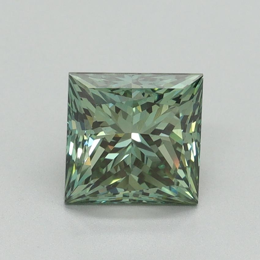 1.51 Ct. Fancy Vivid Green Princess Lab Grown Diamond