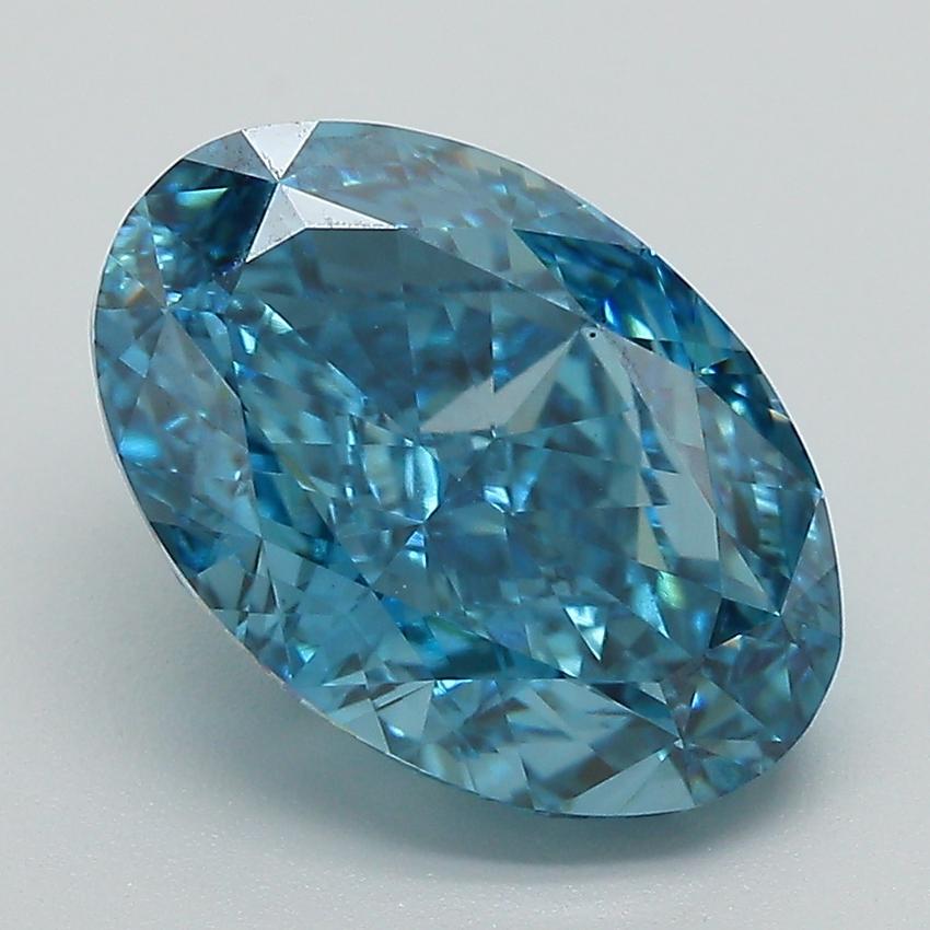 4.28 Ct. Fancy Vivid Blue Oval Lab Grown Diamond