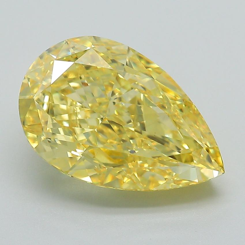 5.28 Ct. Fancy Vivid Yellow Pear Lab Grown Diamond