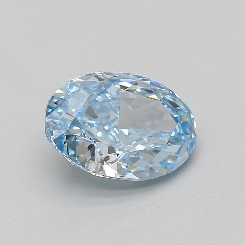 3.01 Ct. Fancy Vivid Blue Oval Lab Grown Diamond