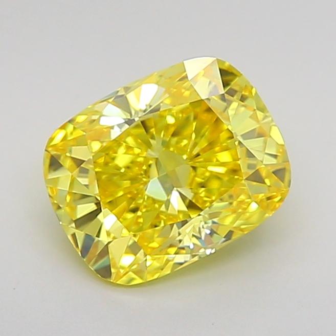 1.50 Ct. Fancy Vivid Yellow Cushion Lab Grown Diamond