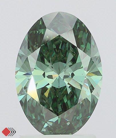1.96 Ct. Fancy Deep Green Oval Lab Grown Diamond