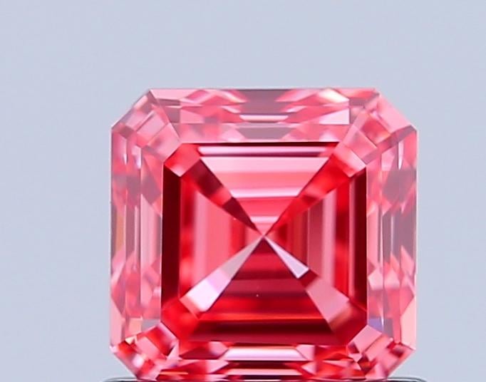 1.02 Ct. Fancy Vivid Pink Asscher Lab Grown Diamond