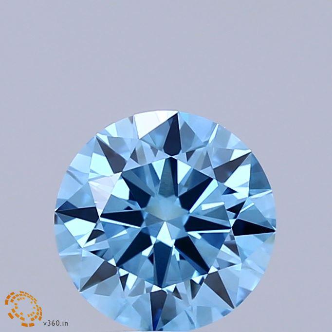 1.52 Ct. Fancy Vivid Blue Round Lab Grown Diamond