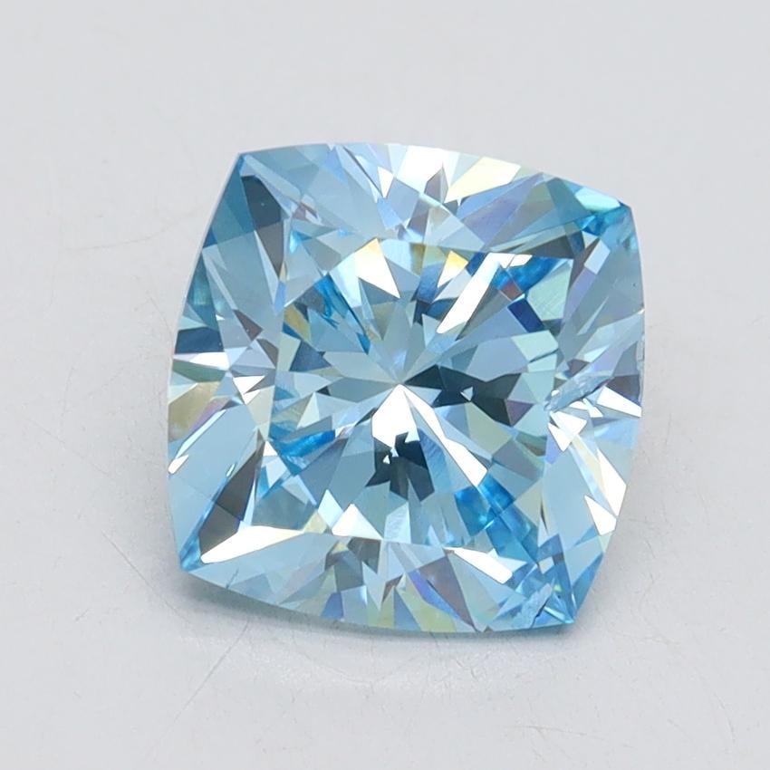 1.98 Ct. Fancy Vivid Blue Cushion Lab Grown Diamond
