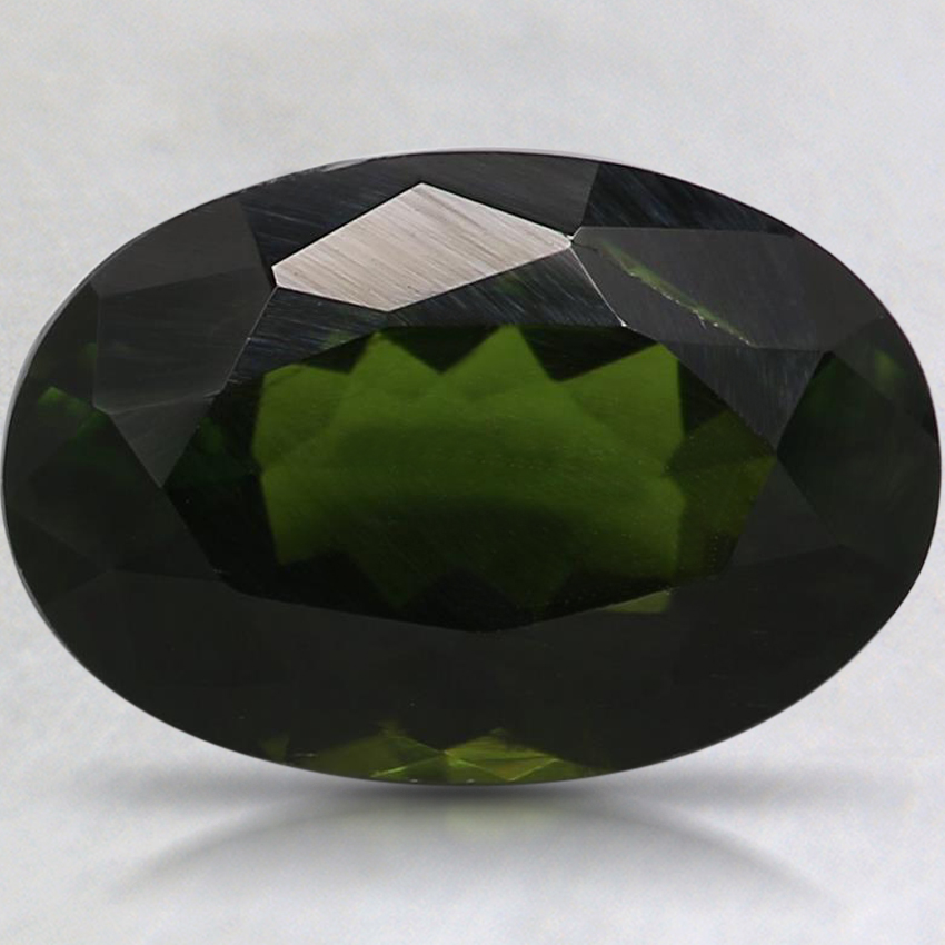 11.3x7.6mm Unheated Green Oval Tourmaline