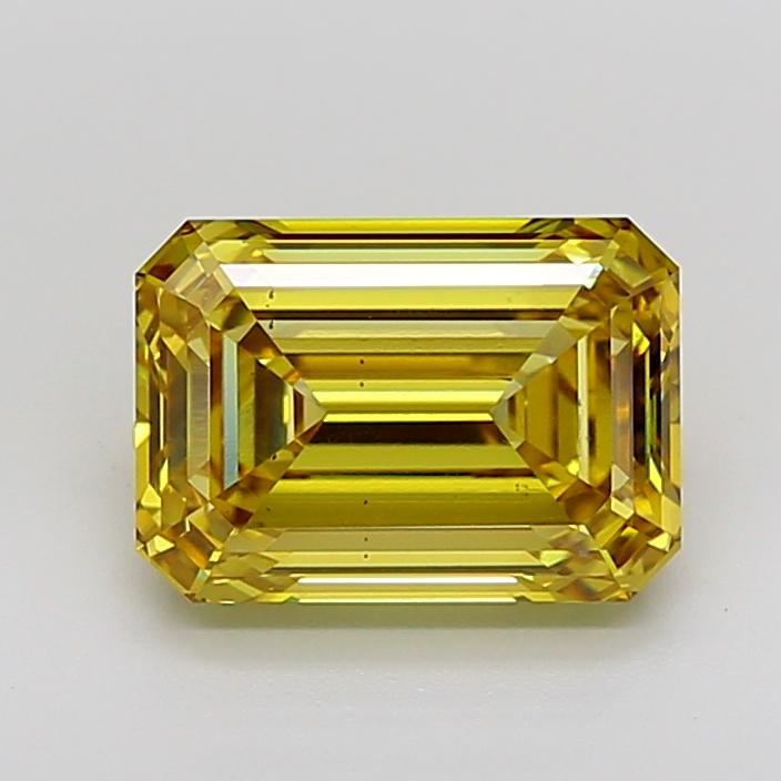 5.12 Ct. Fancy Vivid Yellow Emerald Lab Grown Diamond