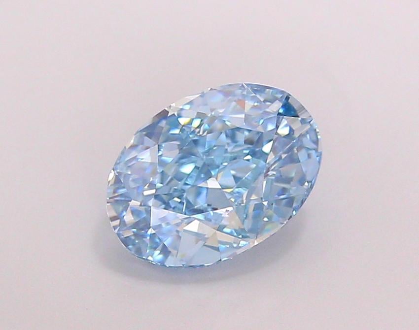 2.68 Ct. Fancy Vivid Blue Oval Lab Grown Diamond