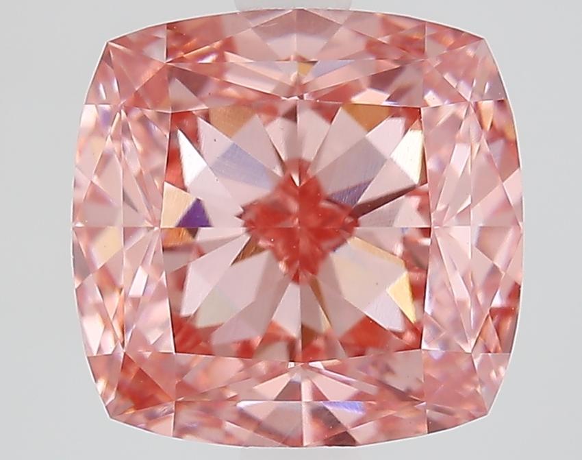 3.73 Ct. Fancy Vivid Pink Cushion Lab Grown Diamond