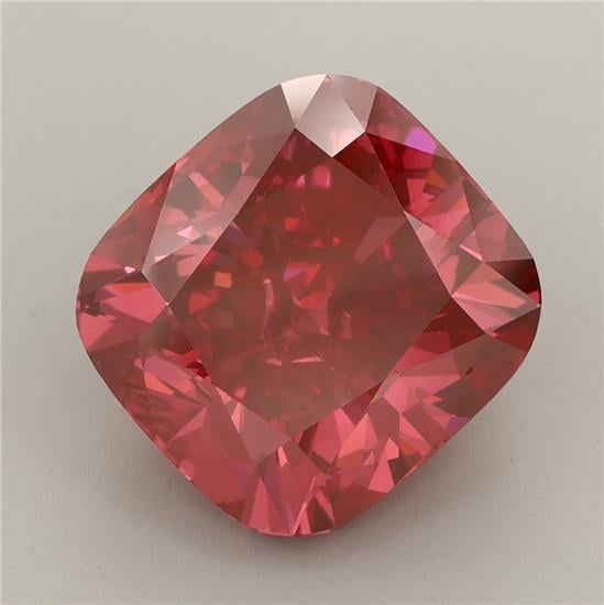 6.05 Ct. Fancy Vivid Red Cushion Lab Grown Diamond