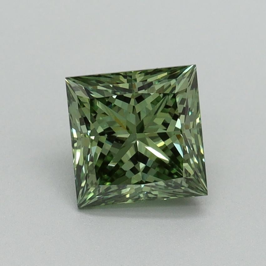 1.27 Ct. Fancy Vivid Green Princess Lab Grown Diamond