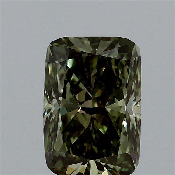 0.96 Ct. Fancy Vivid  Green Cushion Lab Grown Diamond