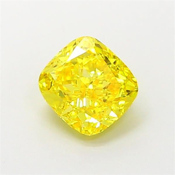 1.09 Ct. Fancy Vivid  Yellow Cushion Lab Grown Diamond