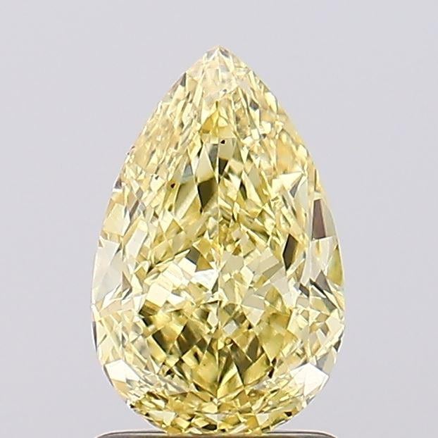 1.47 Ct. Fancy Vivid  Yellow Pear Lab Grown Diamond