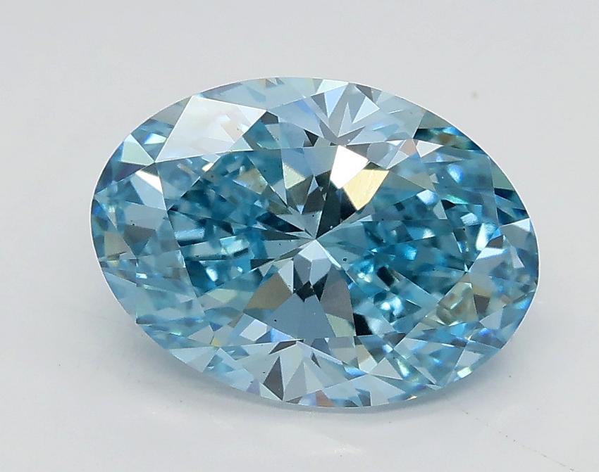 2.01 Ct. Fancy Intense Blue Oval Lab Grown Diamond