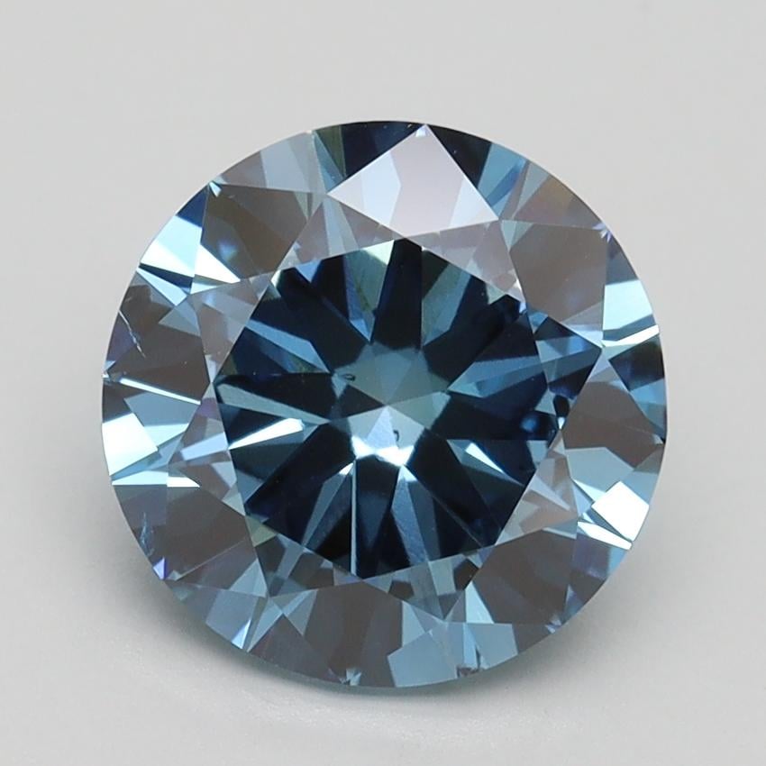 2.50 Ct. Fancy Vivid Malibu Blue Round Lab Grown Diamond