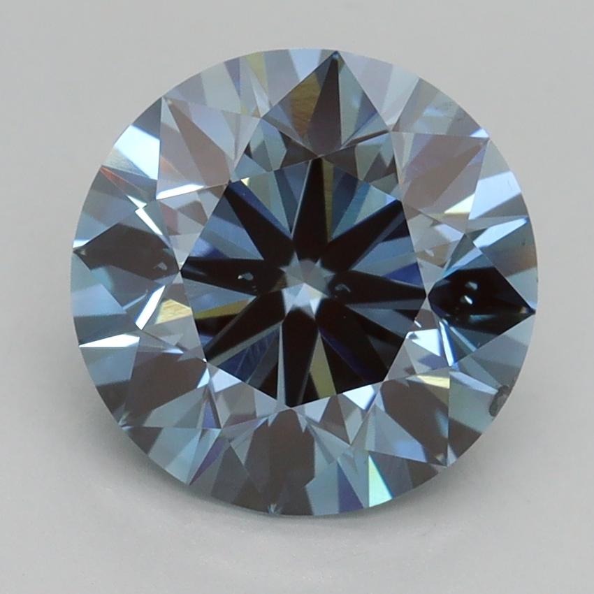 3.01 Ct. Fancy Intense Blue Round Lab Grown Diamond