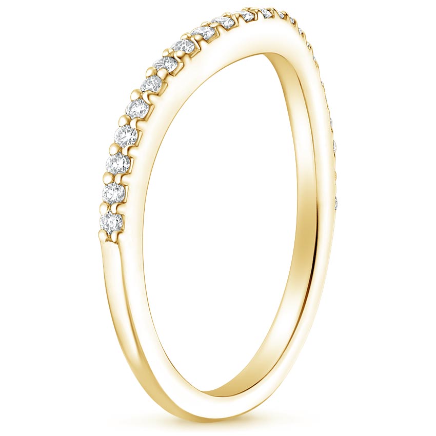 18K Yellow Gold Curved Diamond Ring (1/6 ct. tw.), large side view