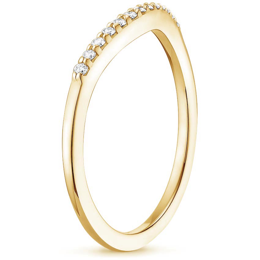 18K Yellow Gold Petite Curved Diamond Ring (1/10 ct. tw.), large side view