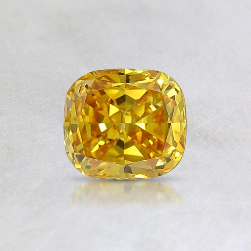 0.47 Ct. Fancy Vivid Yellow Cushion Lab Grown Diamond