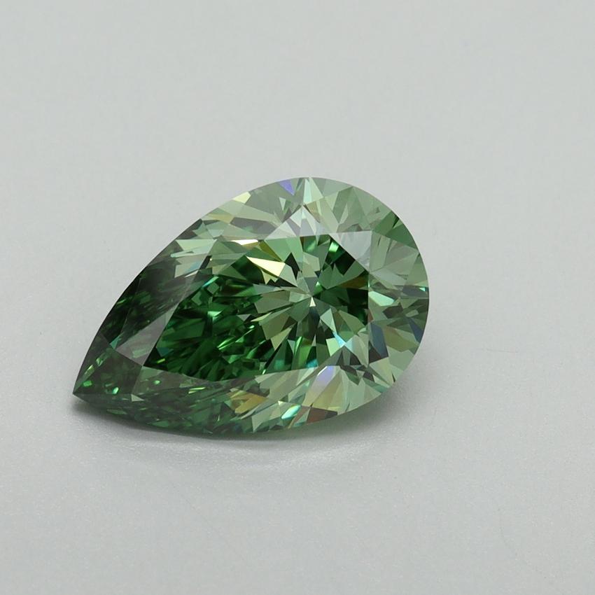 2.03 Ct. Fancy Vivid Green Pear Lab Grown Diamond