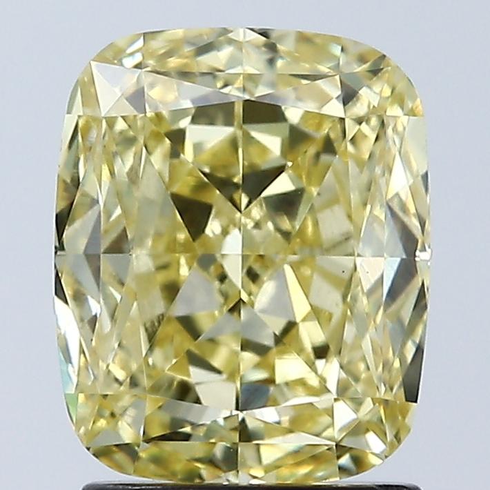 2.08 Ct. Fancy Vivid Yellow Cushion Lab Grown Diamond