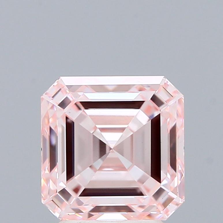 3.21 Ct. Fancy Intense Pink Asscher Lab Grown Diamond