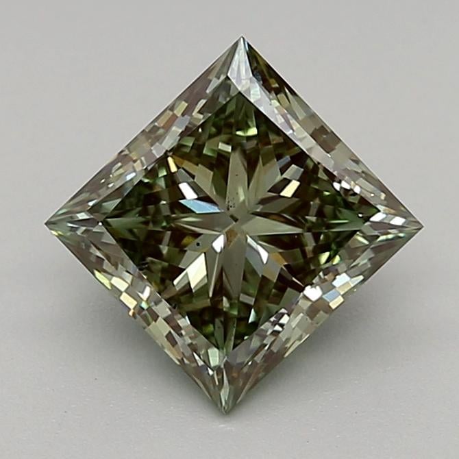 1.50 Ct. Fancy Vivid  Green Princess Lab Grown Diamond