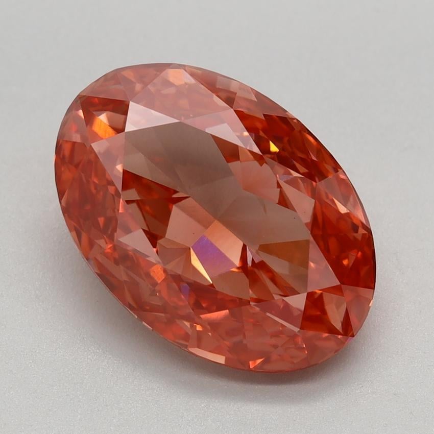 3.80 Ct. Fancy Vivid Pink Oval Lab Grown Diamond