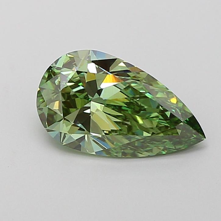 1.48 Ct. Fancy Vivid  Green Pear Lab Grown Diamond