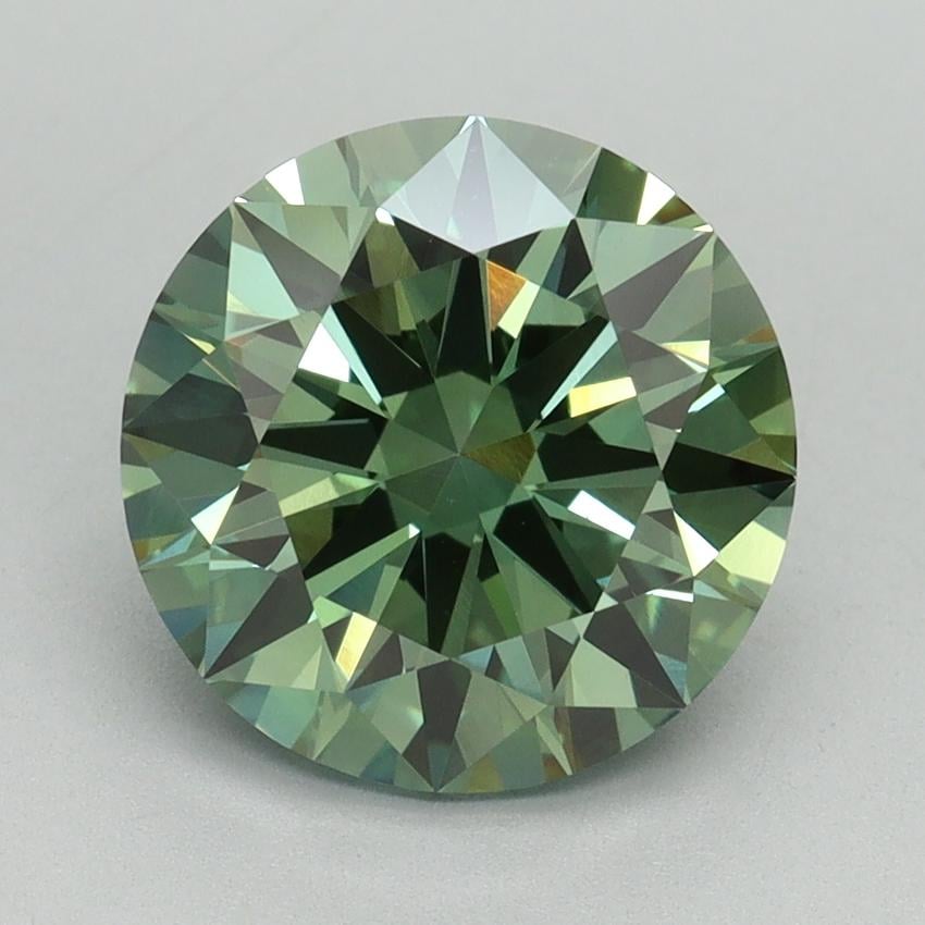 3.25 Ct. Fancy Vivid Green Round Lab Grown Diamond