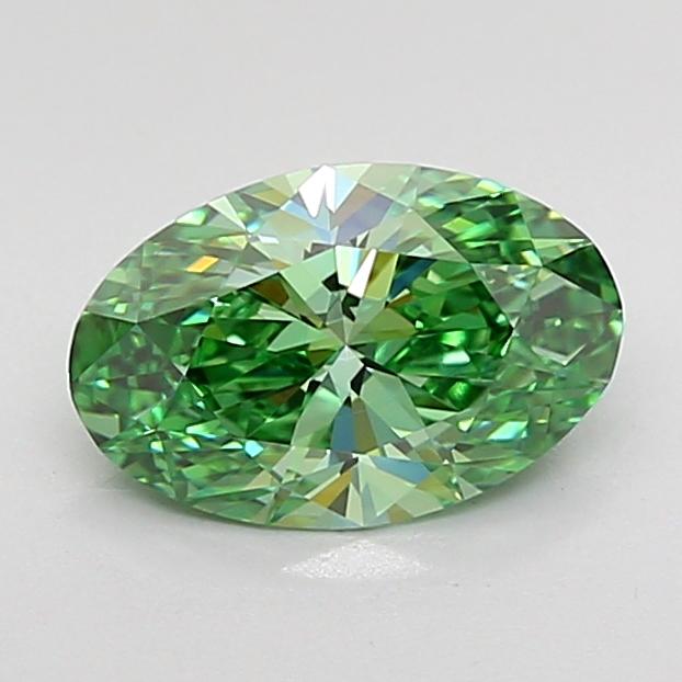 1.00 Ct. Fancy Vivid Green Oval Lab Grown Diamond