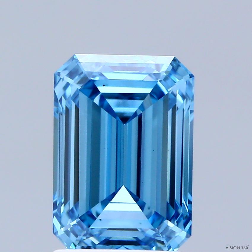 2.10 Ct. Fancy Vivid Blue Emerald Lab Grown Diamond