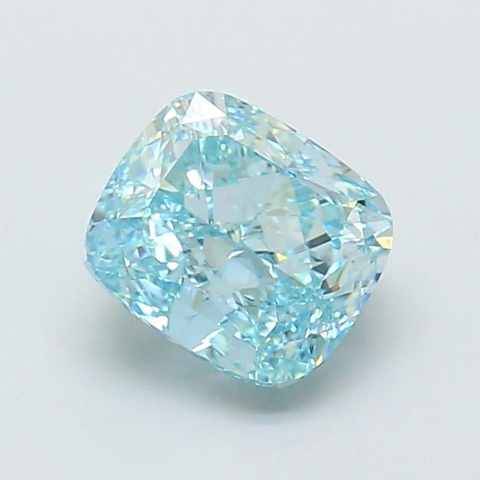 2.03 Ct. Fancy Vivid  Blue Cushion Lab Grown Diamond