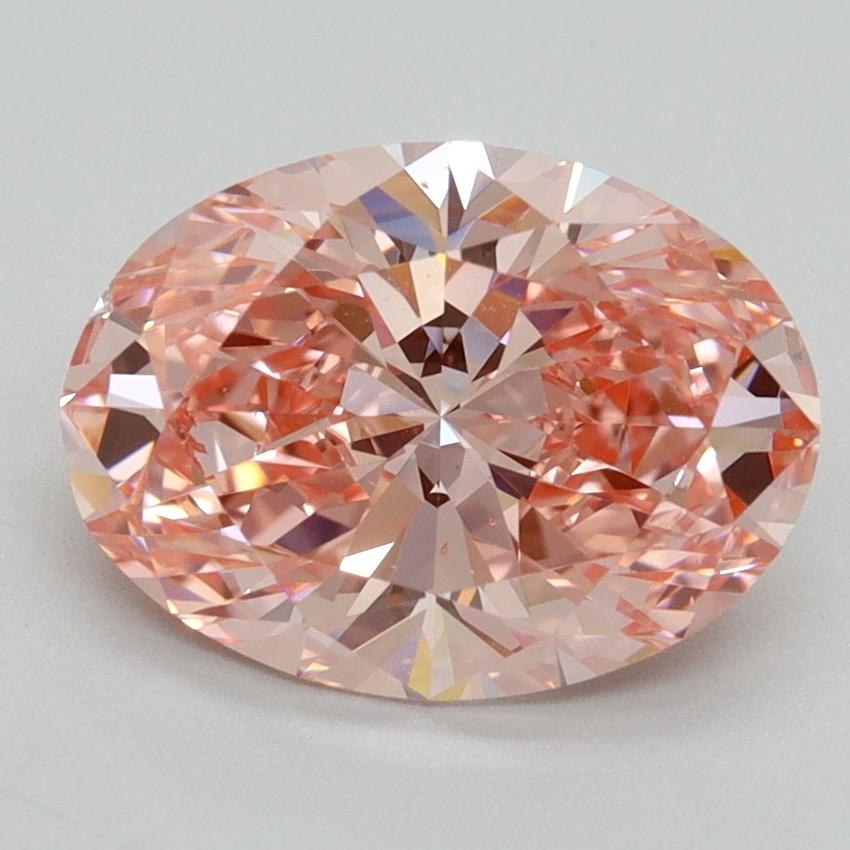 2.62 Ct. Fancy Vivid Pink Oval Lab Grown Diamond