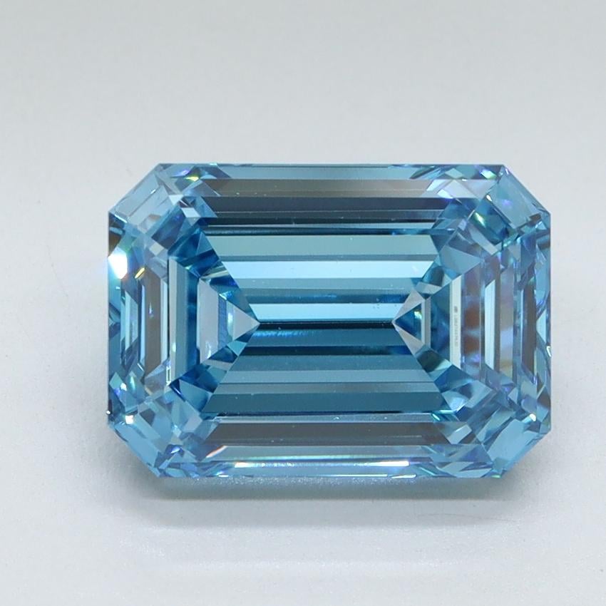 3.58 Ct. Fancy Vivid Malibu Blue Emerald Lab Grown Diamond