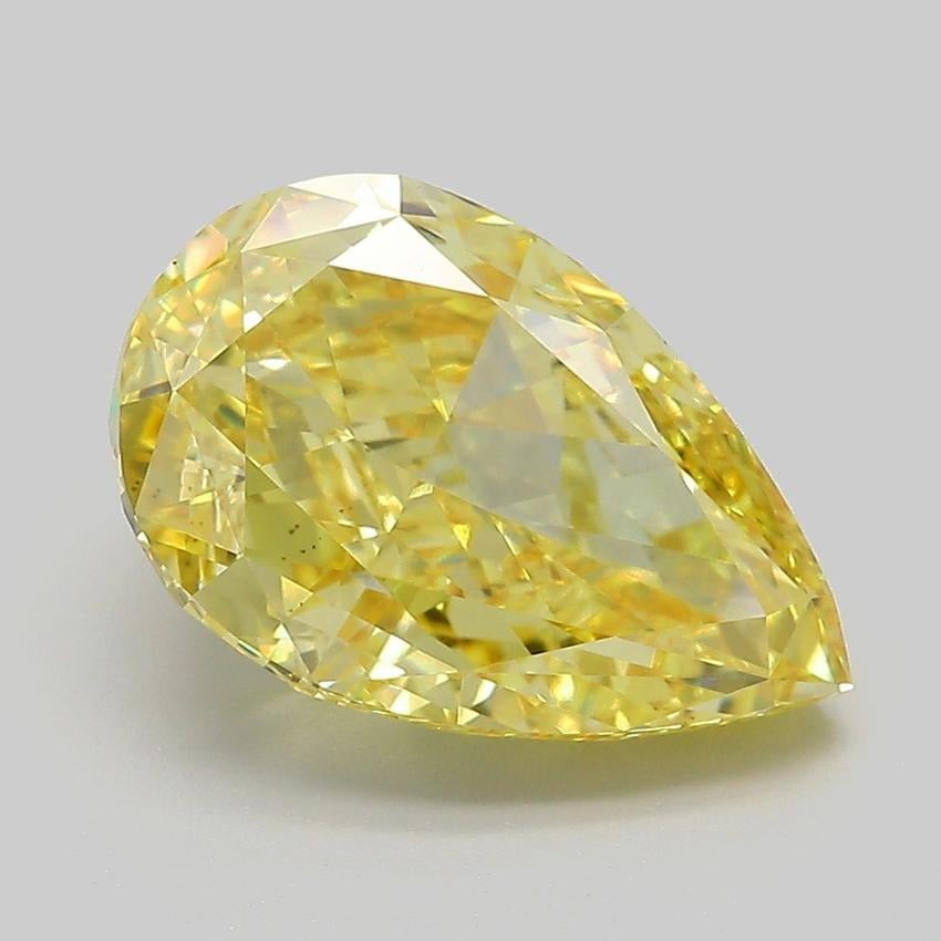5.05 Ct. Fancy Vivid Yellow Pear Lab Grown Diamond