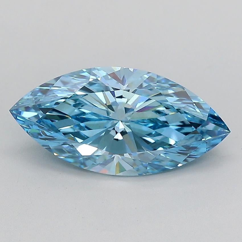 3.10 Ct. Fancy Vivid  Blue Marquise Lab Grown Diamond