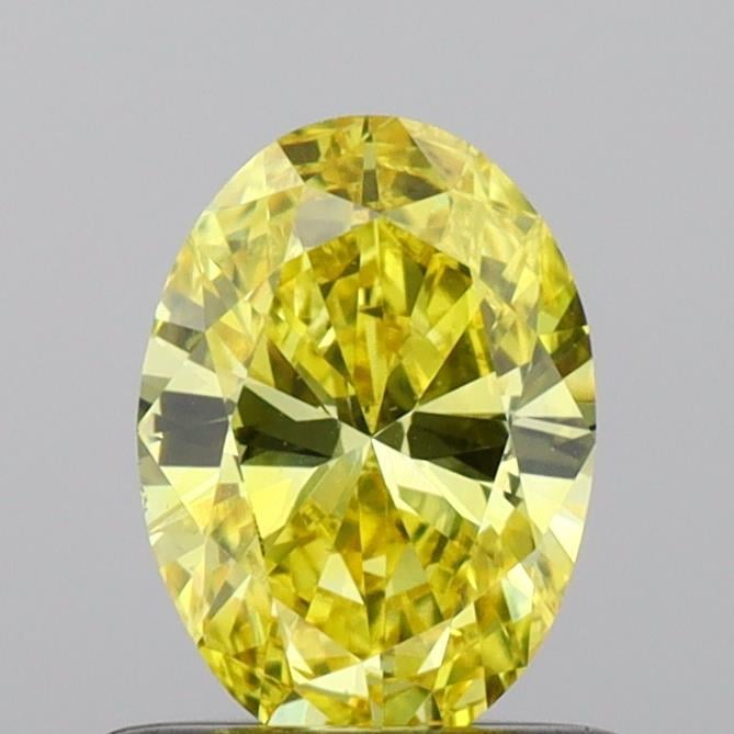 0.58 Ct. Fancy Vivid Yellow Oval Lab Grown Diamond