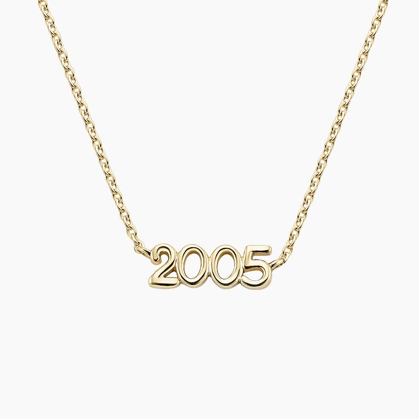 14K Yellow Gold Script Number Pendant