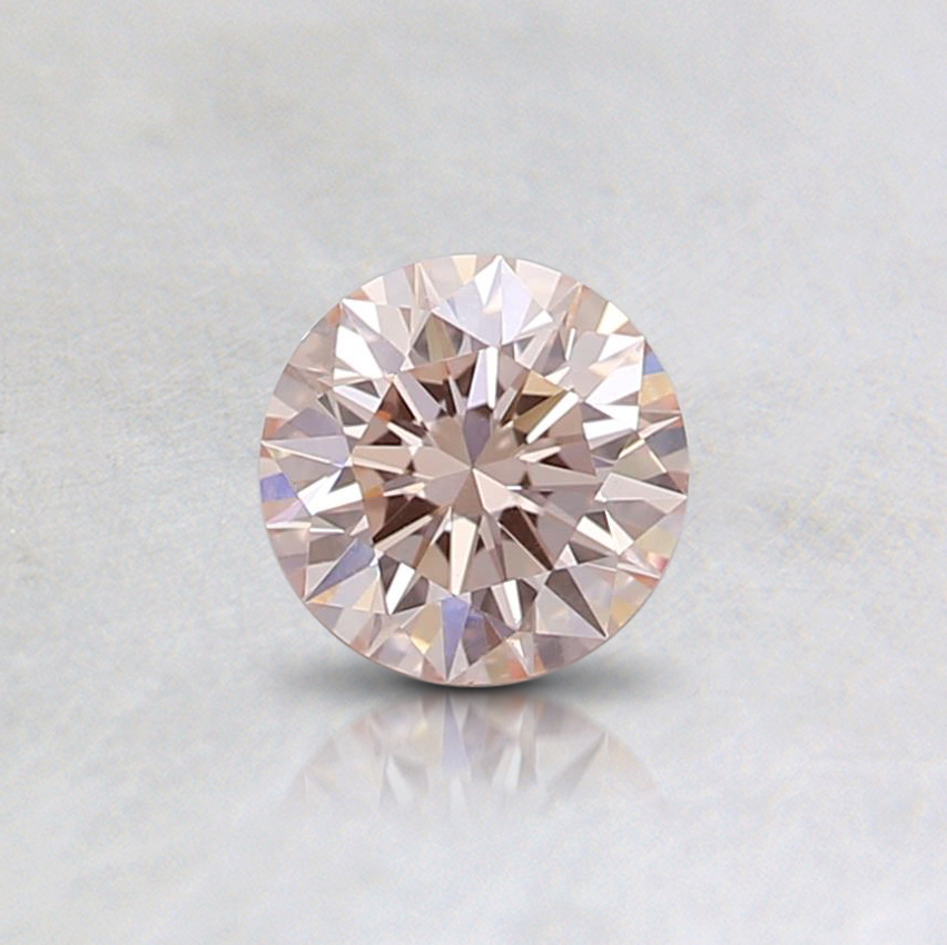 0.33 Ct. Fancy Light Orangy Pink Round Lab Grown Diamond